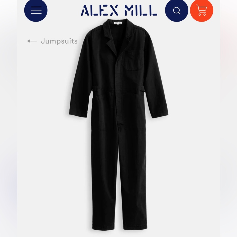 Alex Mill Standard Button Up black jumpsuit. Size Small. Never worn.
